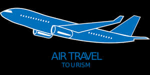 Blue Airplane Air Travel Tourism Graphic PNG image with transparent background