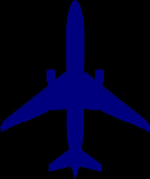 Blue Airplane Silhouette PNG with transparent background