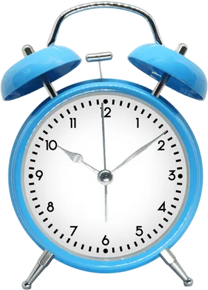 Blue Alarm Clock White Face PNG Image