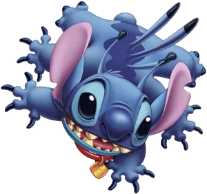 Blue Alien Cartoon Character Stitch PNG Image