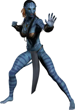 Blue_ Alien_ Character_ Pose PNG Image