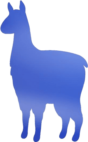 Blue Alpaca Silhouette.png PNG