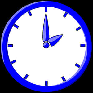Blue Analog Clock PNG image with transparent background