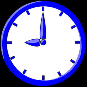 Blue Analog Clock PNG image with transparent background