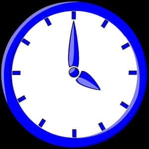 Blue Analog Clock Illustration PNG image with transparent background