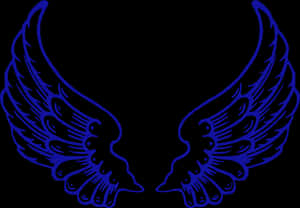 Blue Angel Wings Graphic PNG image with transparent background