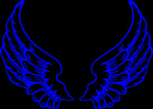 Blue Angel Wings Graphic PNG image with transparent background
