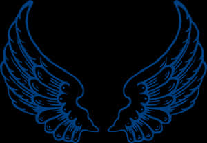 Blue Angel Wings Graphic PNG image with transparent background