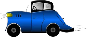 Blue Animated Car Character PNG Image