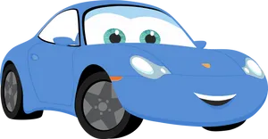 Blue_ Animated_ Car_ Character PNG Image