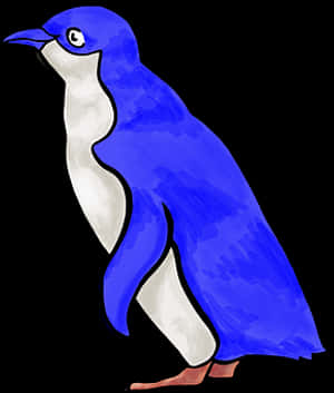 Blue Animated Penguin PNG image with transparent background