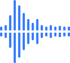 Blue Audio Waveform Graphic PNG Image