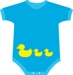 Blue Baby Onesiewith Duck Design PNG Image
