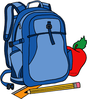 School Clip Art By Phillip Martin Backpack - Transparent Background Bookbag Clipart, HD Png Download PNG image with transparent background