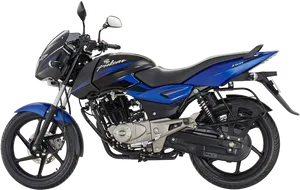 Blue Bajaj Pulsar Motorcycle Studio Shot PNG Image