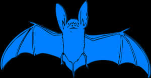 Blue Bat Silhouette PNG image with transparent background
