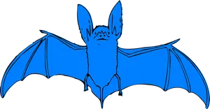 Blue Bat Silhouette PNG Image