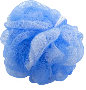 Blue Bath Pouf Isolated PNG Image