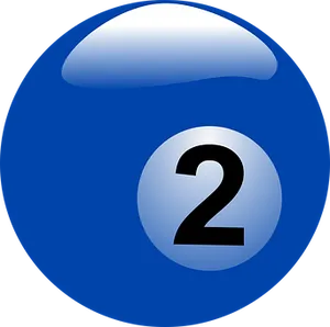 Blue Billiard Ball Number2 PNG Image