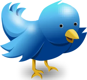 Blue Bird Cartoon Character PNG Image