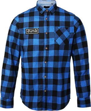 Blue Black Checked Casual Shirt PNG Image