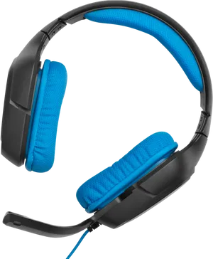 Blue Black Gaming Headset PNG Image