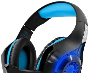 Blue Black Gaming Headset PNG Image