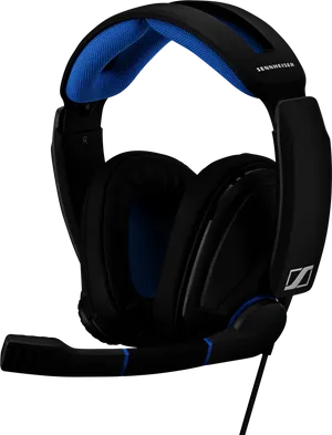 Blue Black Gaming Headsetwith Microphone PNG Image