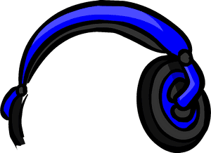 Blue Black Headphones Illustration PNG