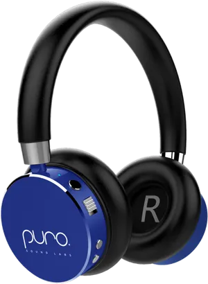 Blue Black Wireless Headphones PNG Image