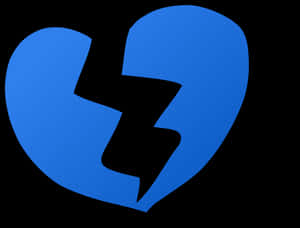 Blue Broken Heart Graphic PNG image with transparent background