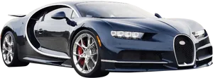 Blue Bugatti Chiron Side View PNG Image