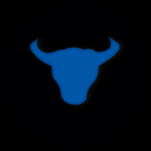 Blue Bull Silhouette Black Background PNG image with transparent background