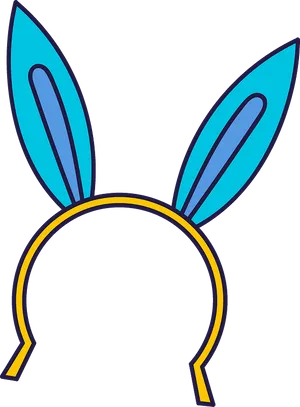 Blue Bunny Ears Headband Vector PNG Image