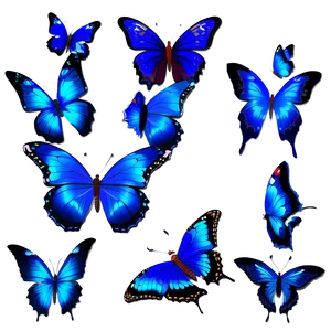 Blue Butterflies Clipart Png 64 PNG Image