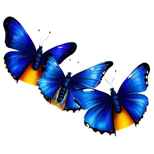 Blue Butterflies Illustration Png 06132024 PNG Image