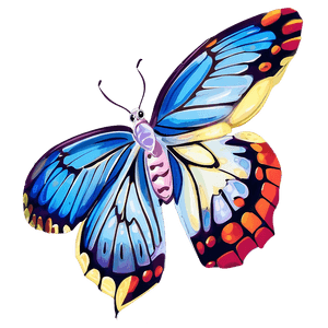 Blue Butterfly Illustration PNG 05062024 PNG image with transparent background