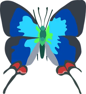 Blue Butterfly Vector Art PNG Image