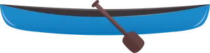 Blue Canoewith Paddle PNG Image