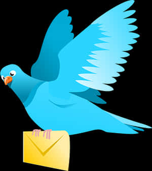 Blue Carrier Pigeonwith Letter PNG image with transparent background