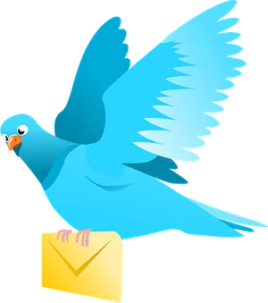 Blue Carrier Pigeonwith Letter PNG Image