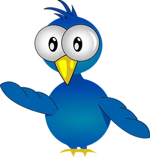 Blue Cartoon Bird Vector PNG Image