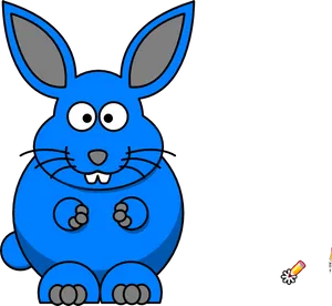 Blue Cartoon Bunny PNG Image