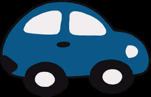Blue Cartoon Car Graphic PNG image with transparent background