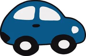 Blue Cartoon Car Graphic PNG Image