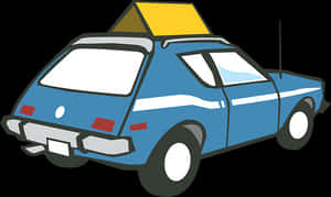 Blue Cartoon Car Illustration PNG image with transparent background
