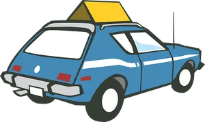 Blue Cartoon Car Illustration PNG Image