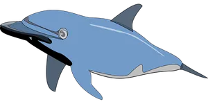 Blue_ Cartoon_ Dolphin_ Vector PNG Image