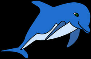 Blue Cartoon Dolphin PNG image with transparent background