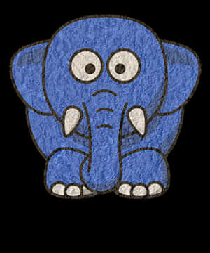 Blue Cartoon Elephant Illustration PNG image with transparent background